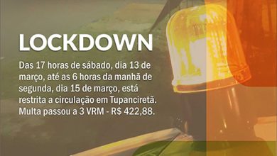 Foto de TUPANCIRETÃ. ‘Lockdown’ inicia às 5 da tarde, neste sábado. Multa por descumprimento é de R$ 422,88