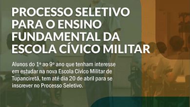Foto de TUPANCIRETÃ. Inscrições para Escola Cívico Militar iniciam nesta terça-feira e seguem até 20 de abril