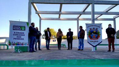 Foto de PERAU. Ato no mirante entre Santa Maria e Itaara reforça a parceria pela Estrada, entre as prefeituras