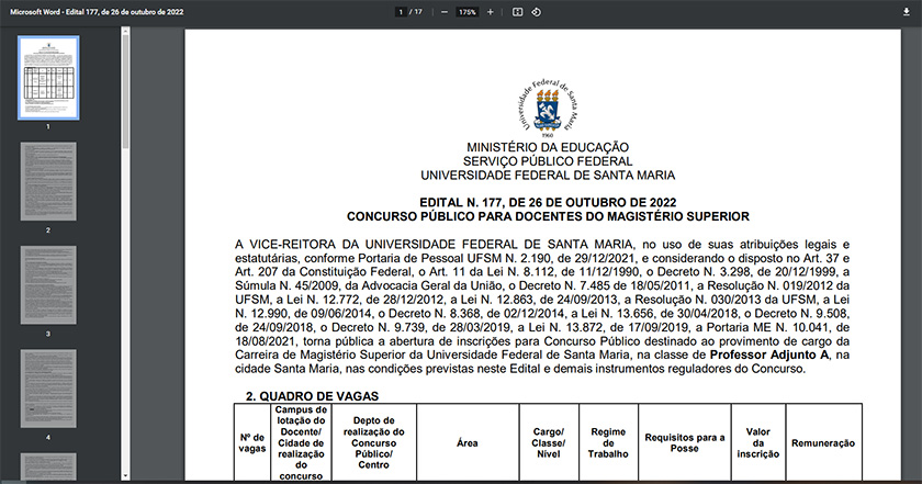 PROFESSOR ADJUNTO A – EDITAL Nº 680/2022 – CIÊNCIA DA COMPUTAÇÃO